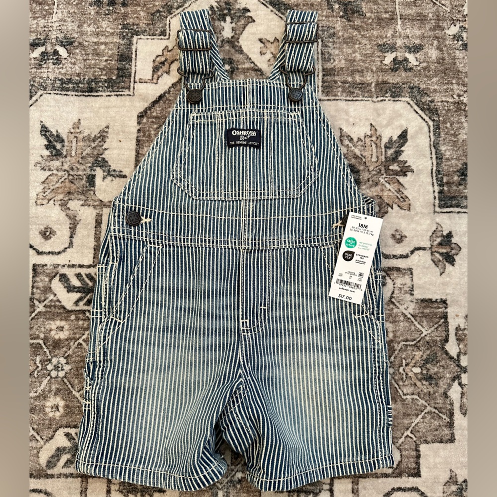 OshKosh B'gosh Blue and White Striped Overalls